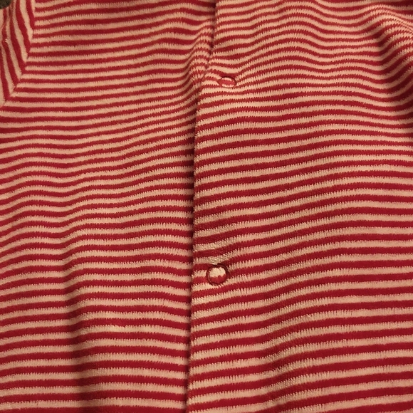 Little Me "My First Christmas" striped velour footed sleeper/romper - Picture 4 of 5